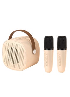 Buy Mini Karaoke Machine Wireless Karaoke Microphone Portable Micro Bluetooth Speaker With Duo Microphone Light Yellow in Saudi Arabia