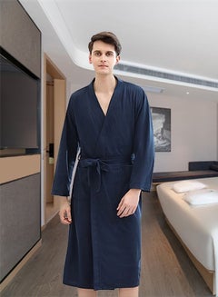 اشتري Bathrobes Waffle Weave Light Kimono Spa Robes (Dark Blue) في الامارات