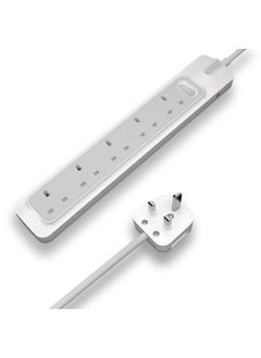 Buy Rafeed Extension Cord 2 Meter 5 Sockets With Master Switch Surge Protection 3250W in Saudi Arabia