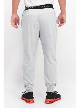 Buy Men Regular Fit Pull On Brand Logo Jogger Pants, Grey in UAE