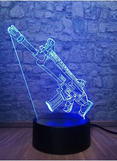 اشتري 3D Lamp Cool Battle Royale Game 7 Color Change Desk Table LED Night Light Illusion Boy Kid New Year Gift في الامارات