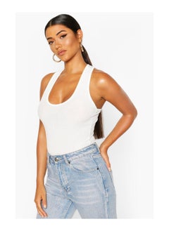 Buy Basic Plunge Rib Sleeveless Bodysuit in UAE