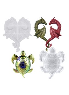 Buy 3D Dragon and Sea Turtle Animal Silicone Moulds 2 Pcs 3D Animal Resin Mould Statue Making Epoxy Casting Mould for Wall Hanging Pendant Home Office Craft Ornament in Saudi Arabia