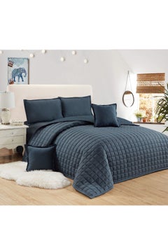 Buy Sleep Night 4 Pieces Comforter Set Single Size 160 X 210 Cm Solid Color Reversible Bedding Set for All Seasons in Saudi Arabia