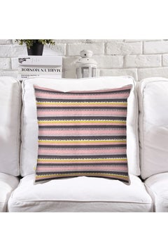 Buy "Decorative Embroidered Cushion Cover Pink/Grey/Black 45x45 Cm (Without Filler)" in Saudi Arabia
