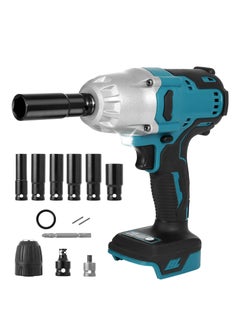 Buy 480 Ft-lbs Cordless Impact Wrench Kit, 1/2 Inch 650NM High Torque 2200RPM Brushless Impact Wrench with 6 Pcs Impact Sockets, Ideal for Automotive & Home Repair（Battery Included） in Saudi Arabia