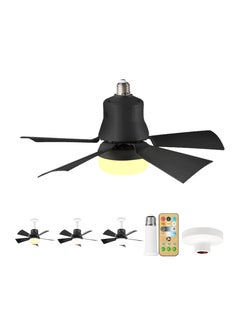 Buy Ceiling Fan with Light Remote Control, 16.5 Inch Screw Ceiling Fan with Light, E27/E26 Base Small Ceiling Fan, 3 Colors Dimmable Socket Fan Light for Bedroom, Kitchen, Living Room, Home in Saudi Arabia