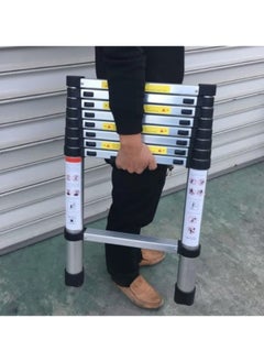 Buy Extendable aluminum telescopic ladder, 74 cm long when folded and extended to 260 cm long, holds up to 150 kg in Saudi Arabia