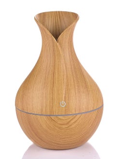 اشتري Humidifier Diffuser, Wood Grain 130ml Aromatherapy Essential Oil Diffuser Ultrasonic Cool Mist Humidifier with Led Light Safety Humidifier في الامارات
