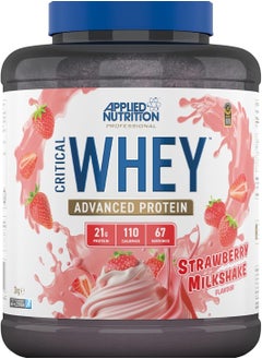 Buy Applied Nutrition Critical Whey Blend, Supports muscle growth and repair, Easy and fast to digest and absorb, Strawberry Milkshake Flavor, 2 Kg in UAE