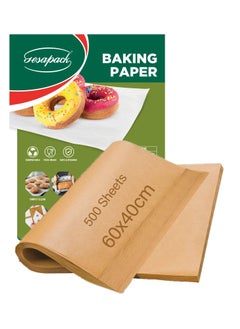 Buy 500 Sheets 60x40cm Size Baking Paper Oil proof and Nonstick Sheets Perfect for Air Fryer, Grilling, Steaming Cooking Bread Cake and Wrapping Food in UAE