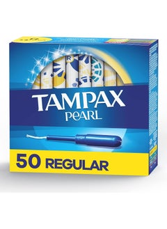 اشتري Tampax Pearl Tampons Regular Absorbency, With Leakguard Braid, Unscented, 50 Count في السعودية