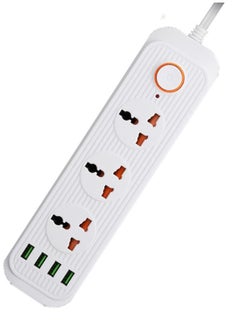 Buy 3-Socket And 4 USB Power Strip Fast Charger Extension Board in UAE