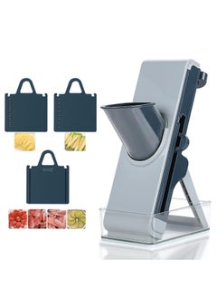 Buy Safe Vegetable Chopper Slice Mandoline Slicer, Veggie Cutter Slicer Dicer Food Chopper Onion Slicer with No-Slip Container Suitable for Fruit, Potato, Veggie, Carrot, Cucumber in UAE