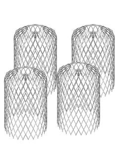 Buy 4 Pack Aluminum Gutter Guards Expandable Gutter Filter Screen Covers Mesh Leaf Strainer Gutter Sieve Traps Metal Downpipe Protection Guards for Stopping Blockage Leaves Debris, 3 Inch in UAE