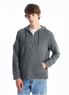 Buy Hooded Long Sleeve Zipper Men's Sweatshirt in Egypt