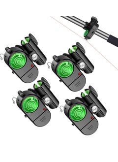 Buy 4 Pack Fishing Bite Alarm,Sensitive Electronic Fishing Bite Sound Alarm, Sound Bite Alert Bell with LED Lights Fishing Bells Clip On Fishing Rod for Daytime Night Carp Fishing Outdoor in Saudi Arabia