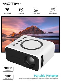 Buy Video Projector with 5G WiFi,HD 1080P Supported,Portable Movie Projector Compatible with TV Stick/HDMI/USB/PS5/iOS/Android in Saudi Arabia