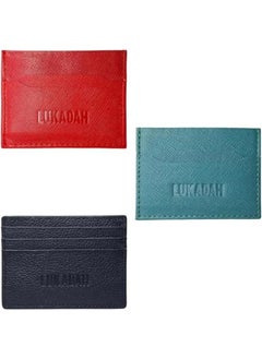 Buy Premium Quality Genuine Leather Ultra Slim Leather Card Holder-Credit Card Holder-Stylish Premium Leather-Handmade Leather-Professional Business Card Holder (3 x Card Holder Ultra Thin) in UAE