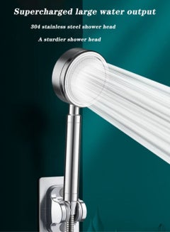 Buy High Pressure Shower Head Stainless Steel Silver in UAE