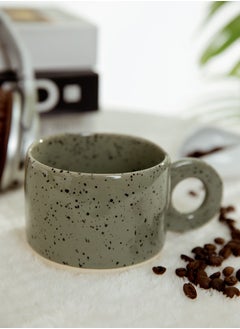 Buy Ceramic Coffee Mug Cup with Handle Tea Mug Sesame dot pattern  Suitable for microwave oven, dishwasher  For Latte Espresso Beverage tea milk , green 300mL in Saudi Arabia