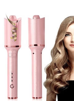 Buy Automatic Rotating Hair Curler Ceramic Curling Wand with 3 Temp Setting Anti-Scald Auto Shut-Off Fast Heating Curling Iron for Long Short Hair Pink in UAE