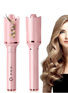 اشتري Automatic Rotating Hair Curler Ceramic Curling Wand with 3 Temp Setting Anti-Scald Auto Shut-Off Fast Heating Curling Iron for Long Short Hair Pink في الامارات