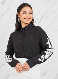 اشتري Oversized Embroidered Sleeves Shirt في السعودية