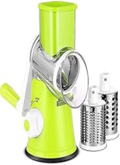 Buy iTS24/7. Rotary Cheese Grater, 3 in 1 Manual Vegetables Slicer Cheese Shredder with Rubber Suction Base, 3 Stainless Drum Blades Included (Assorted Colors) in Egypt