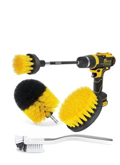 Buy Drill Brush Attachments Set Power Scrubber Cleaning Brush Bathroom Scrub Brushes Corners Cleaning Brush kit with Extend Long Attachment for Grout, Floor, Tub, Shower, Tile, Kitchen in UAE