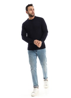 Buy Navy Blue Knitted Slip On Pullover in Egypt