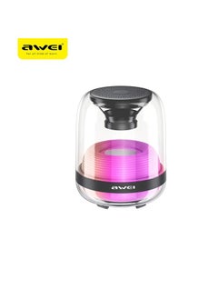 Buy AWEI Y386 Portable Bluetooth Speakers: Wireless, Dazzling Color Running Light Waterproof Outdoor Speakers, Best Bluetooth Speaker for Beach, Camping, and Hiking - Boombox (Black) in Egypt