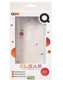 Buy Quix Samsung s22 clear case  , Transparent, Anti-Yellowing, Made of Heat-Resistant Polyurethane - Shock Absorption and Anti-Scratch - Airtight and does not allow dust to pass through in Egypt