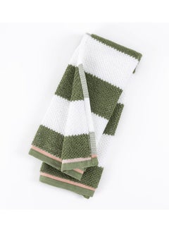 Buy Pillowfort Kids Stripes Hand Towel, Green & White - 515 GSM, 38x66 cm in UAE