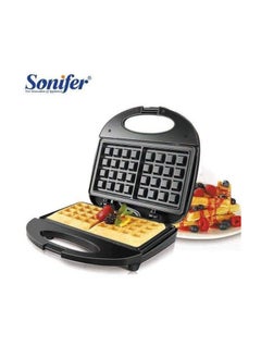 اشتري Sonifer waffle maker to make the best waffles for your children and family, made by your own hands, 750 watts, works with electricity, very practical, you can use it to make the best waffles for your children and guests in your home and at the lowest cost as well, and you can put additions on it such as chocolate sauce, caramel, strawberries, or even honey, and any type you prefer, as if you brought it from the best place to make waffles في مصر