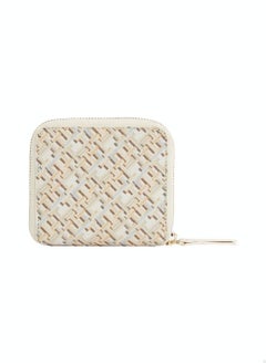 Buy Women's Zip-Around Coin Wallet -  Pure cotton, Beige in UAE