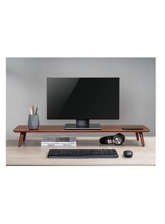 اشتري Navodesk Premium Walnut Monitor Riser Minimalistic Wooden Monitor Stand for Laptop iMac & PC size Large في الامارات