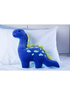 Buy Dino Shaped Filled Cushion 45x50x3Cm Blue in UAE