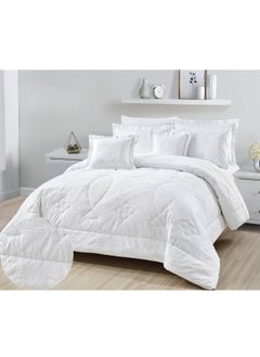 Buy 8-PIECE Double Comforter Set Microfiber King Size 240x260 cm in Saudi Arabia