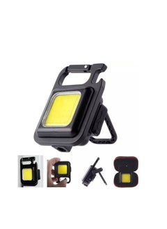 Buy Key Chain LED Light 800 Lumens COB Rechargeable Keychain Mini Flashlight 4 Light Modes Portable Pocket Light with Folding Bracket Bottle Opener and Magnet Base for Fishing Walking Camping in Egypt