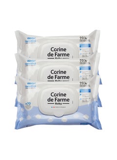 Buy CDF - Baby Water Essential Wipes 70's Pulls x 3 Value Pack in UAE