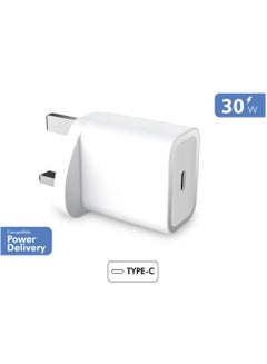 Buy Power Lite 30W USB C PD Power Delivery Ultra Fast Wall Charger Lifetime Warranty White in UAE