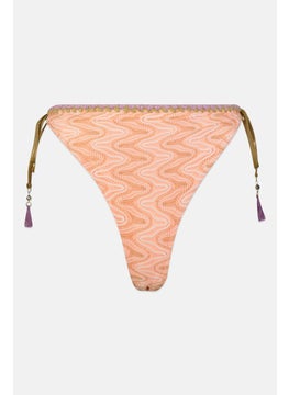 اشتري Women Textured Bikini Bottom, Peach Combo في الامارات