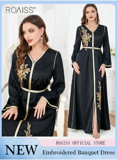 Buy Abaya Style Exquisite Embroidered Pattern Robe Loose Fitting Women'S Daily Casual Versatile Long Dress For Commuting Formal Dress in Saudi Arabia