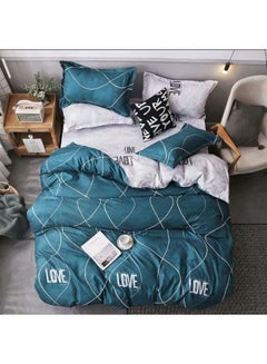 اشتري King Size Fitted Bed Sheet Set Includes 1xFitted Bed Sheet 220x200+30cm, 1xDuvet Bed Cover 220x240cm, 2x Pillowcase 75x50cm في الامارات