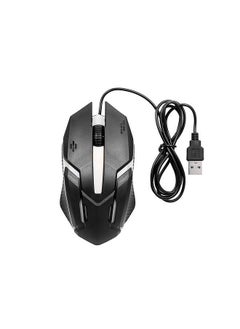 اشتري CM-818 Wired Optical Mouse Gaming Mouse 1200DPI USB Gaming Mouse Ergonomic Mouse with Colorful Breathing Light Black في الامارات