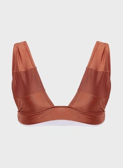 Buy Wide Strap Contrast Panelled Bikini Top in Saudi Arabia