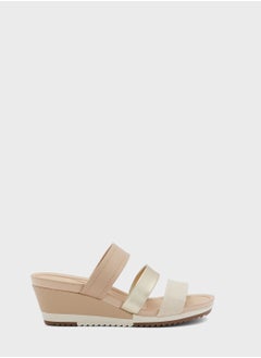 اشتري Multi Strap Mid Heel Wedge Sandals في الامارات