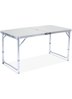 Buy Folding Camping Table Aluminum Adjustable Height Picnic Table Waterproof and Rust Resistant Portable Desk with Handle Stable Durable Table for Outdoor Camp Traveling Beach in UAE