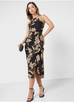 Buy Halter Neck Floral Print Dress in UAE